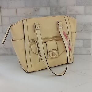 Fashion shoulder bag cream and gold